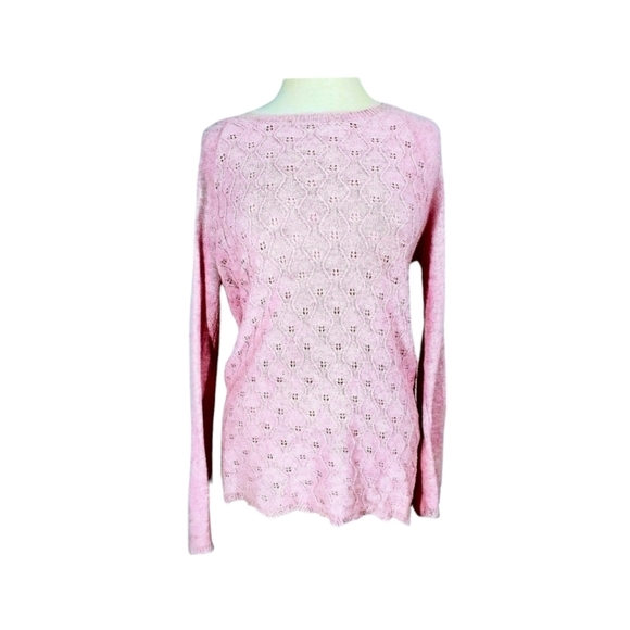 Ann Taylor Loft Pastel Pink Slouch Scoop Neck Long Sweater - Picture 1 of 7